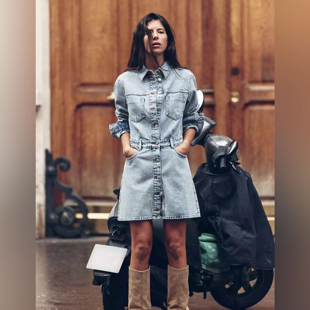 Zara Z1975 DENIM MINI DRESS NWT SOLD OUT